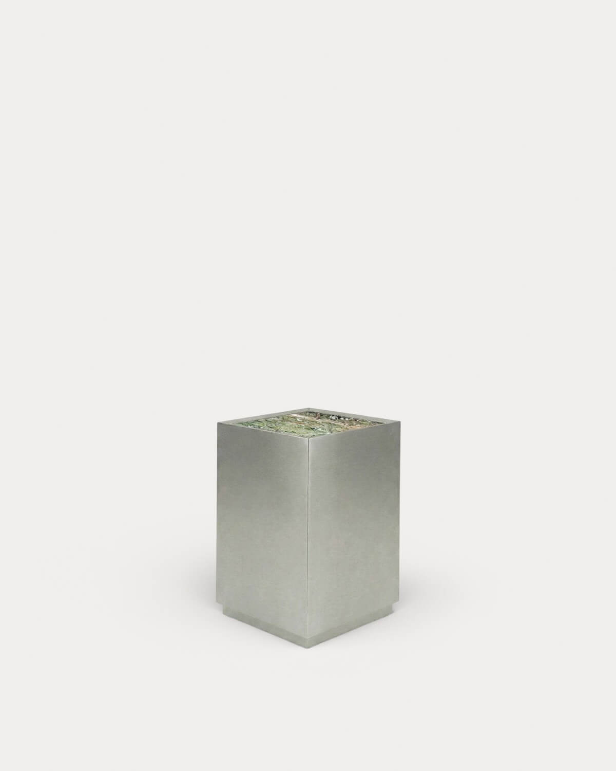 Tavolino Quadrato in Acciaio Inox e Marmo (35x35 cm) Imogen, immagine della galleria 1