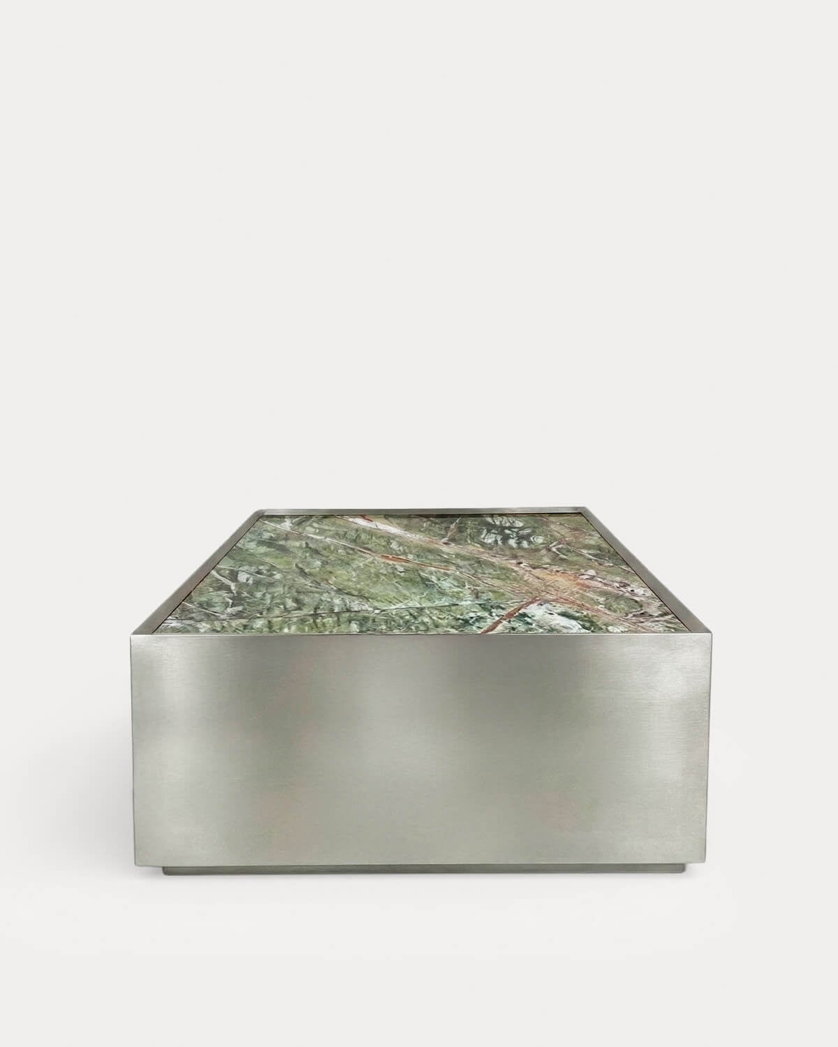 Tavolino Quadrato in Acciaio Inox e Marmo (80x80 cm) Imogen, immagine della galleria 5