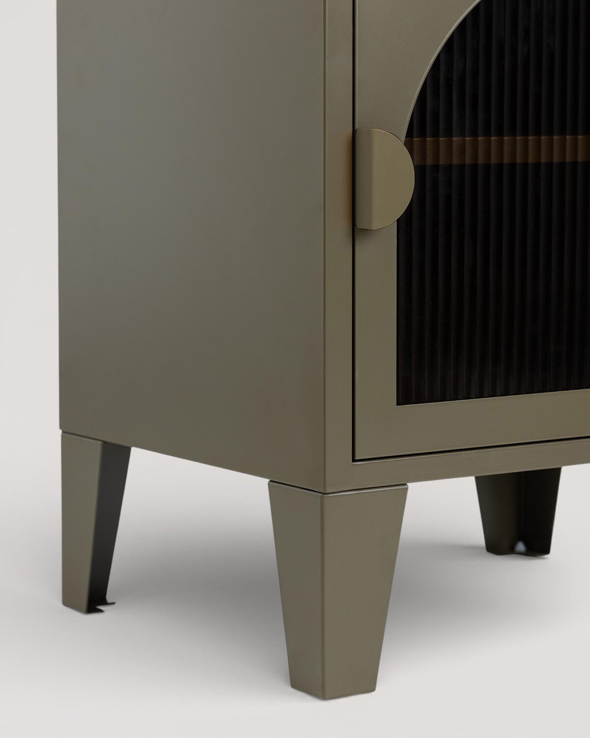 Pack 2 Comodini con Contenitore in Acciaio Laminato e Vetro (50x40 cm) Andrius, immagine della galleria 6