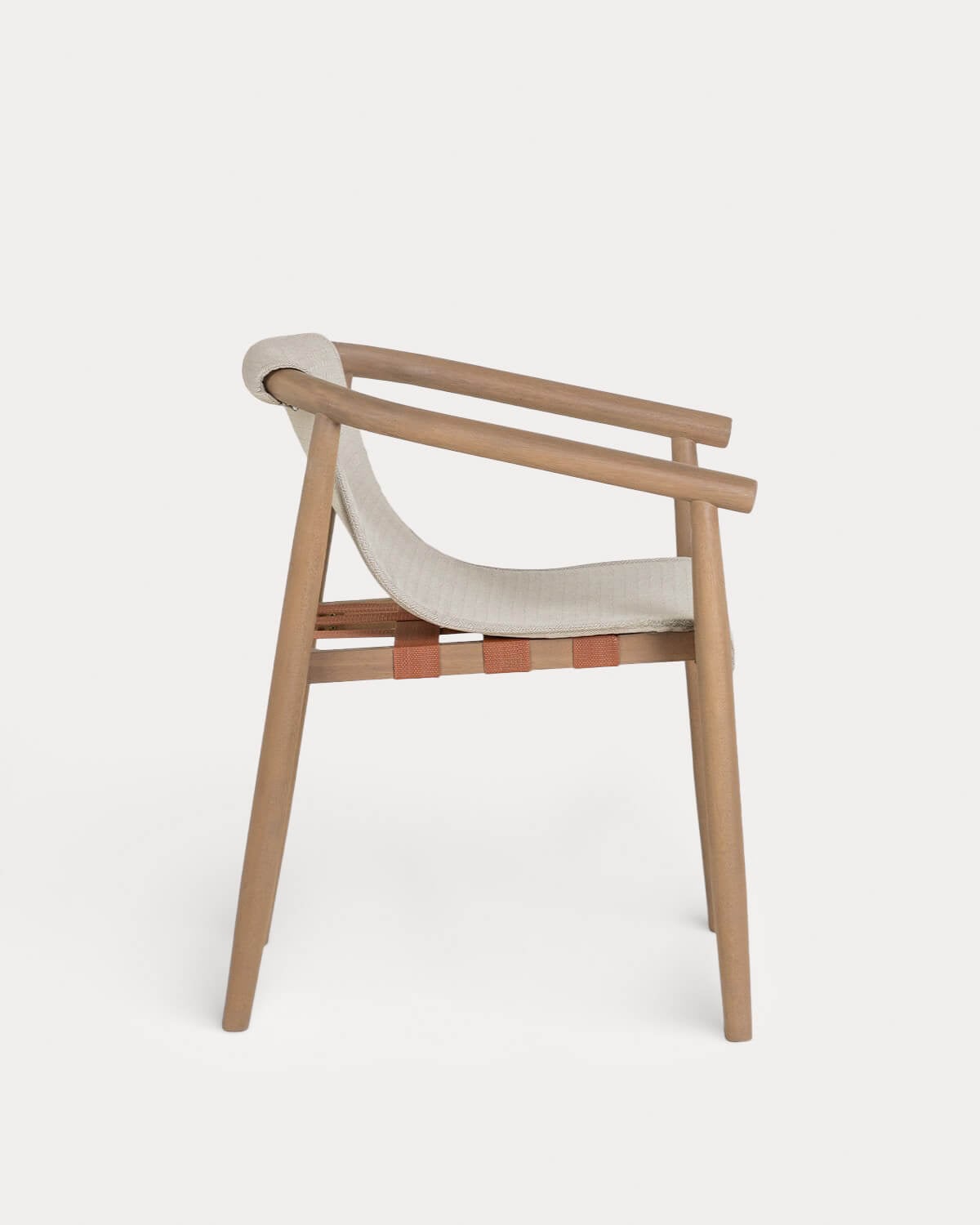 Pack da 4 Sedie da Pranzo in Legno di Eucalipto e Tessuto di Clhoti, immagine della galleria 2