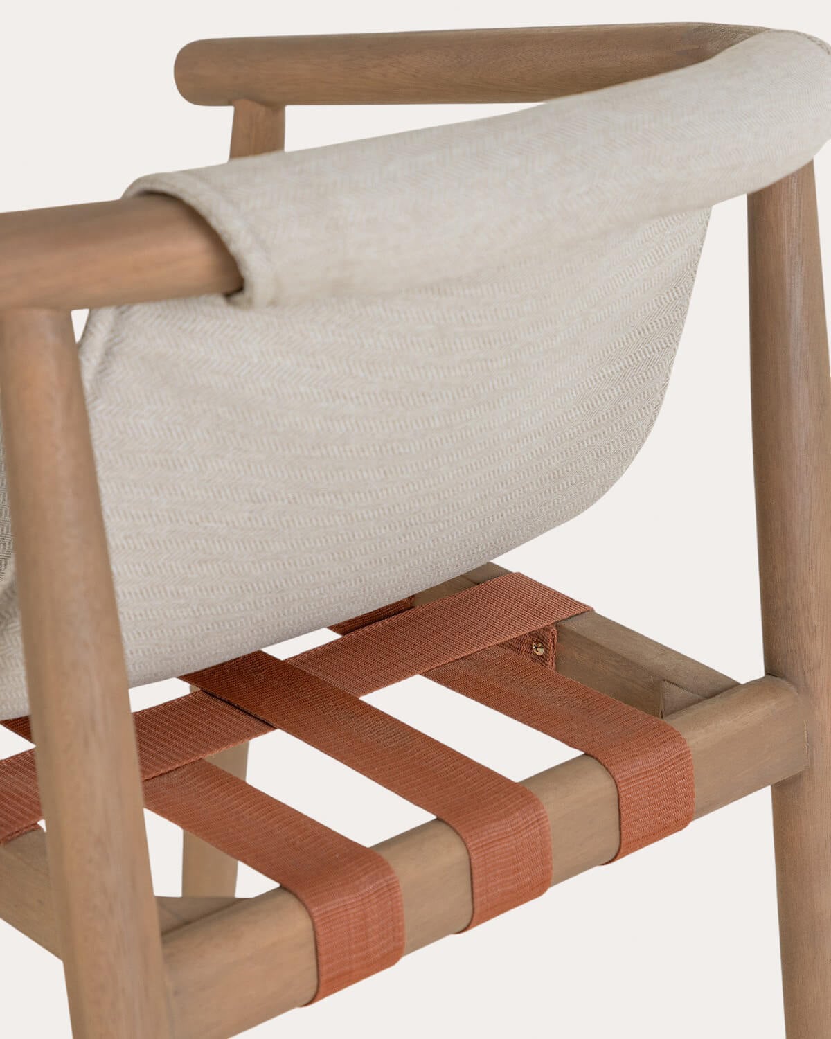 Pack da 4 Sedie da Pranzo in Legno di Eucalipto e Tessuto di Clhoti, immagine della galleria 4