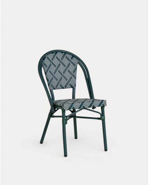 Pack 2 Sedie da Pranzo in Alluminio e Rattan Sintetico Yona Bistro