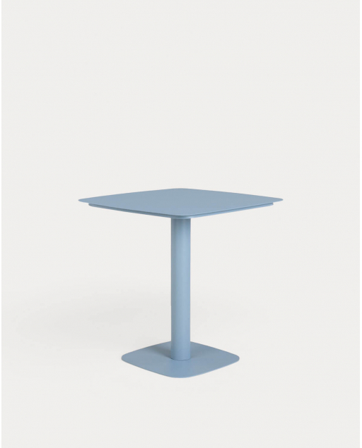 Tavolo da pranzo quadrato 70x70 cm in metallo Zoilo - Blu Silvery