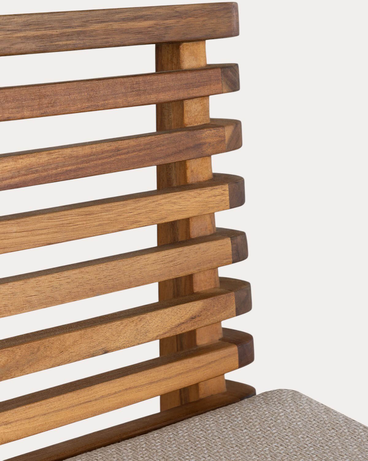 Pack 2 Sgabelli Alti da Esterno in Legno di Acacia e Tessuto (75 cm) Hazan, immagine della galleria 4