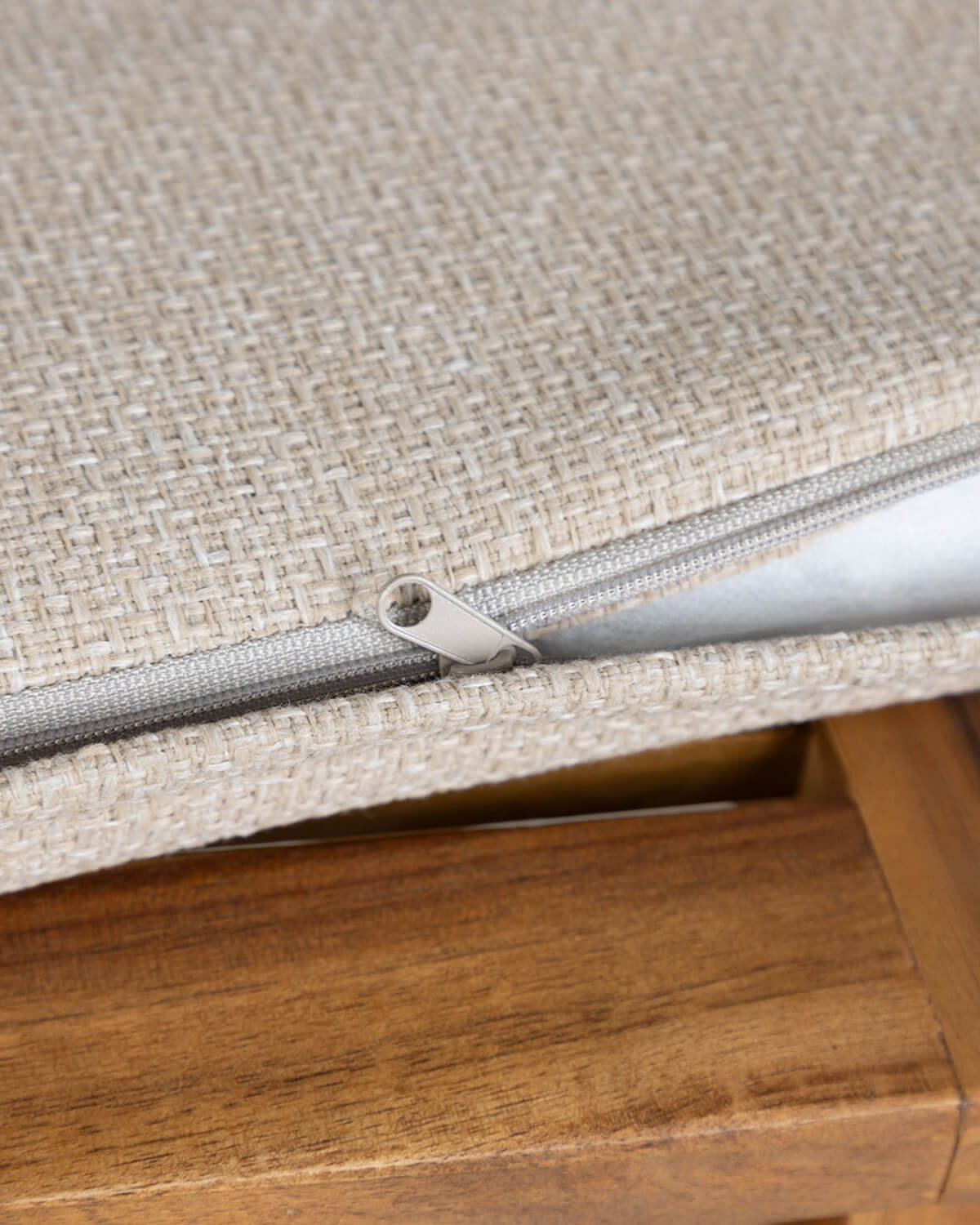 Pack 2 Sgabelli Alti da Esterno in Legno di Acacia e Tessuto (75 cm) Hazan, immagine della galleria 6