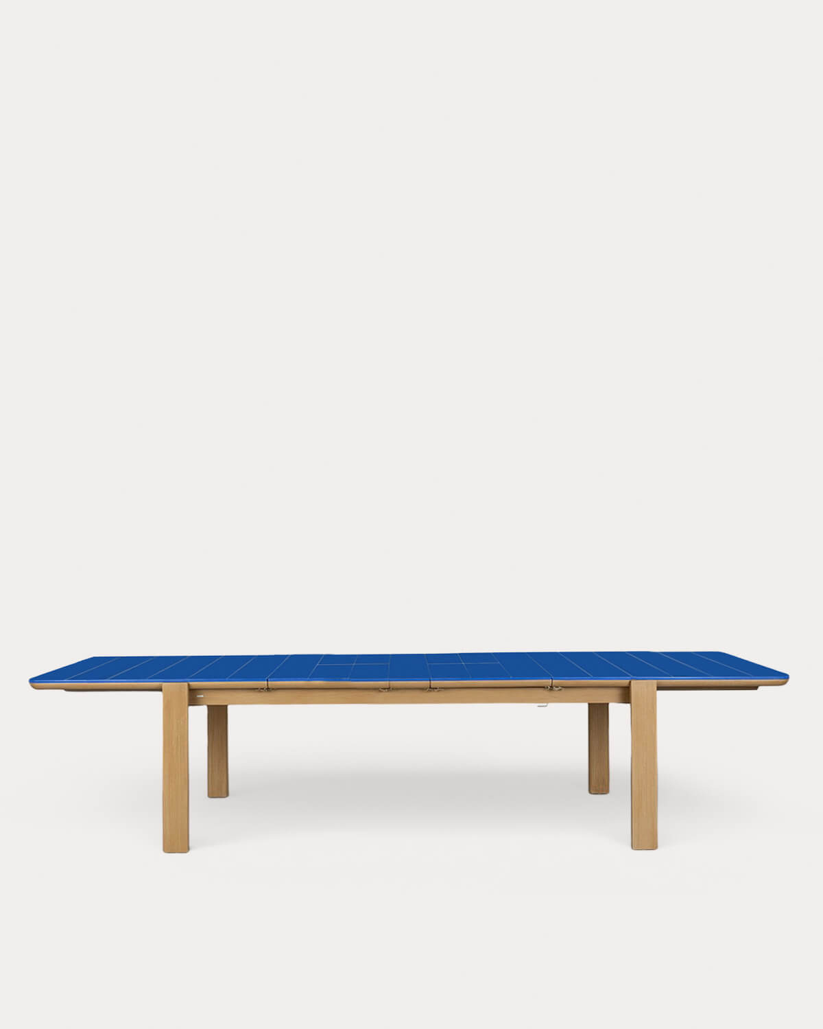 Tavolo da Esterno Rettangolare Allungabile in Cemento e Legno di Acacia (225-330x100 cm) Ubel, immagine della galleria 4