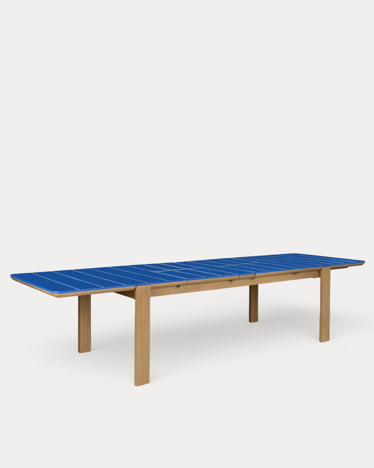 Tavolo da Pranzo Rettangolare Allungabile in Cemento con Effetto Piastrelle e Legno di Acacia (225-330x100 cm) Ubel, immagine della galleria 4