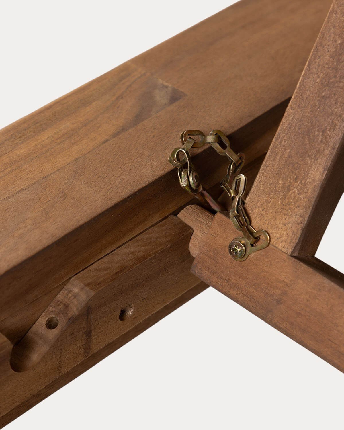 Lettino Prendisole Reclinabile Doppio in Legno di Acacia con Cuscino in Tessuto Cael , immagine della galleria 6