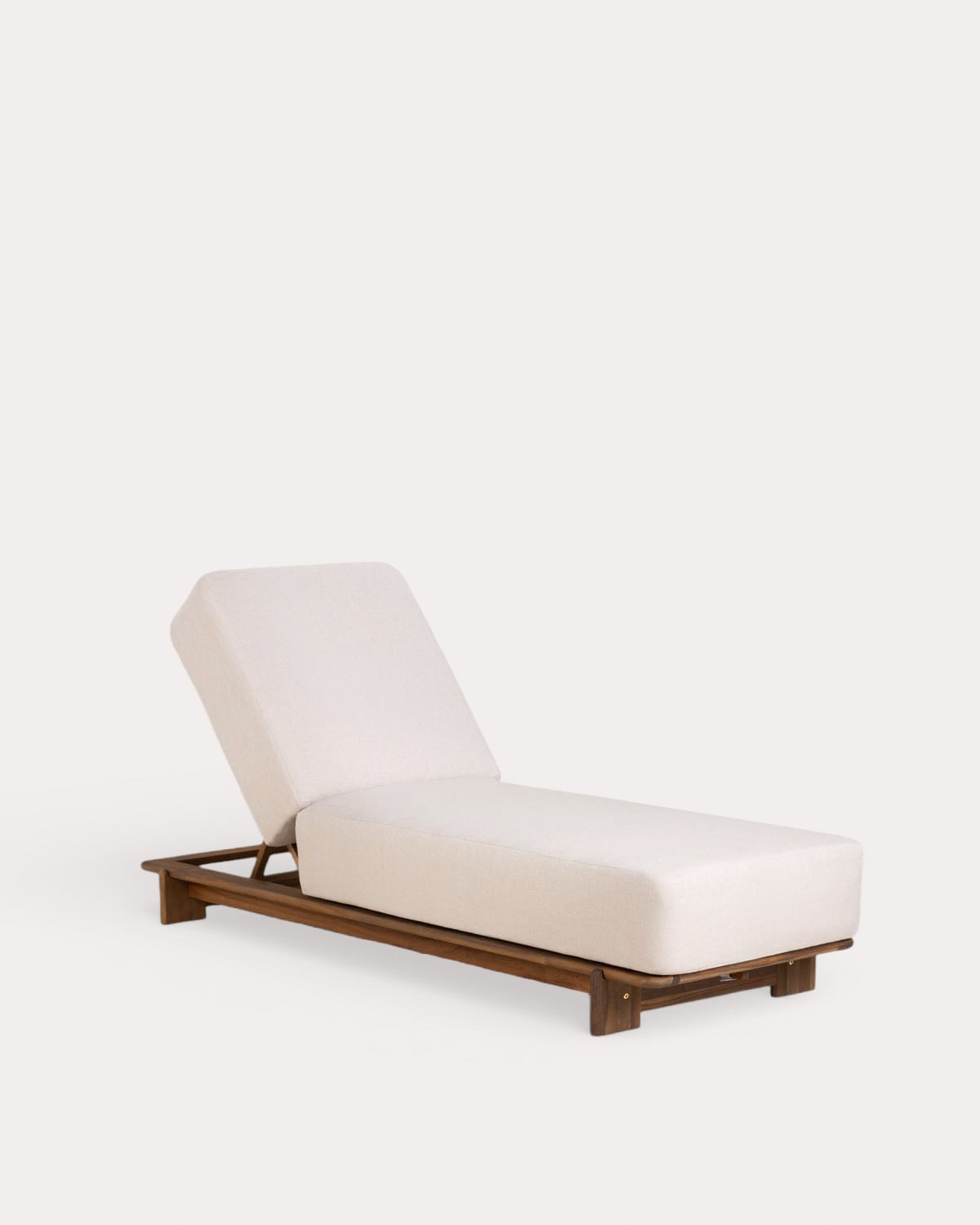 Pack da 2 Lettini Prendisole Reclinabili in Legno di Acacia con Cuscino in Tessuto Cael, immagine della galleria 1