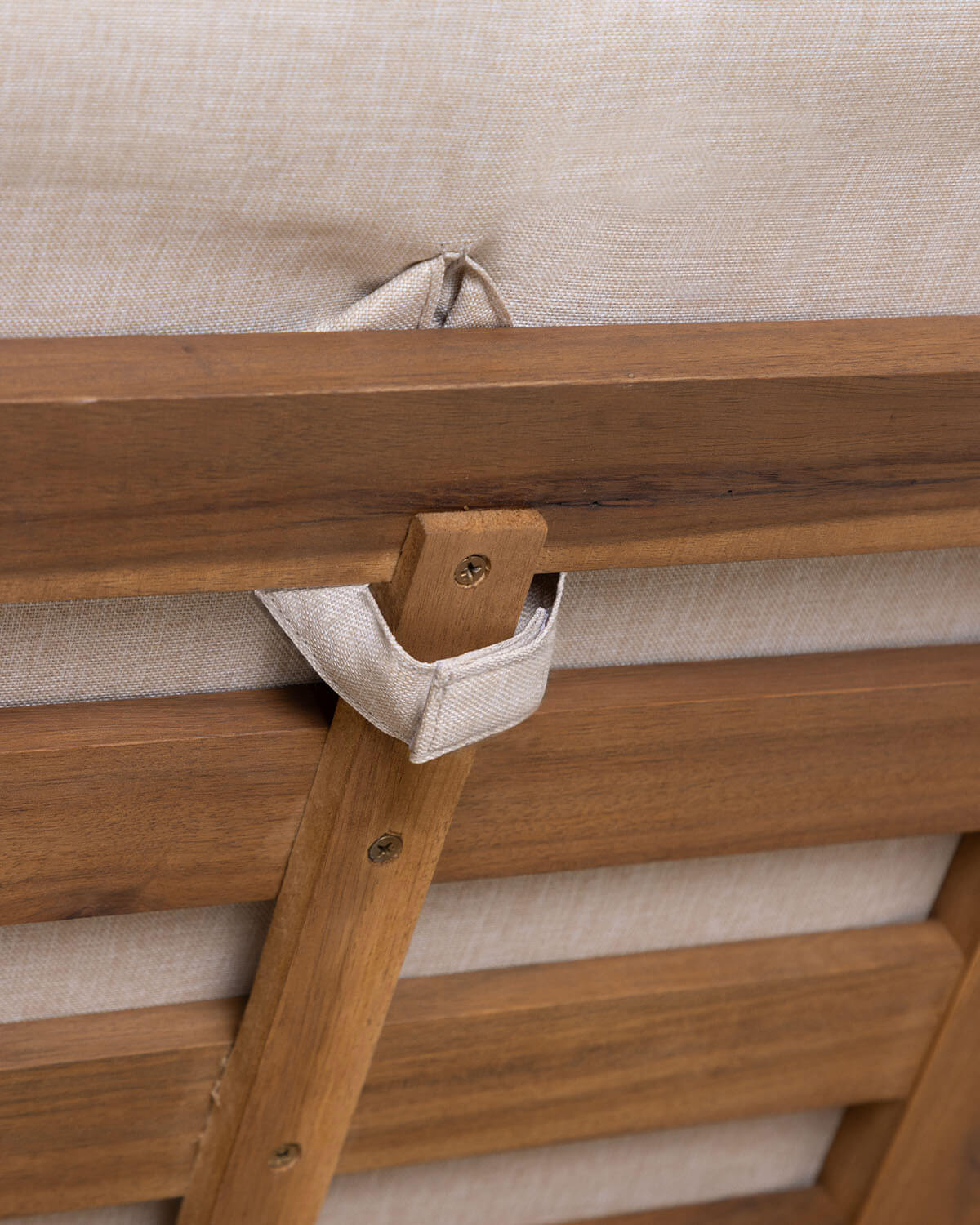 Pack da 2 Lettini Prendisole Reclinabili in Legno di Acacia con Cuscino in Tessuto Cael, immagine della galleria 7