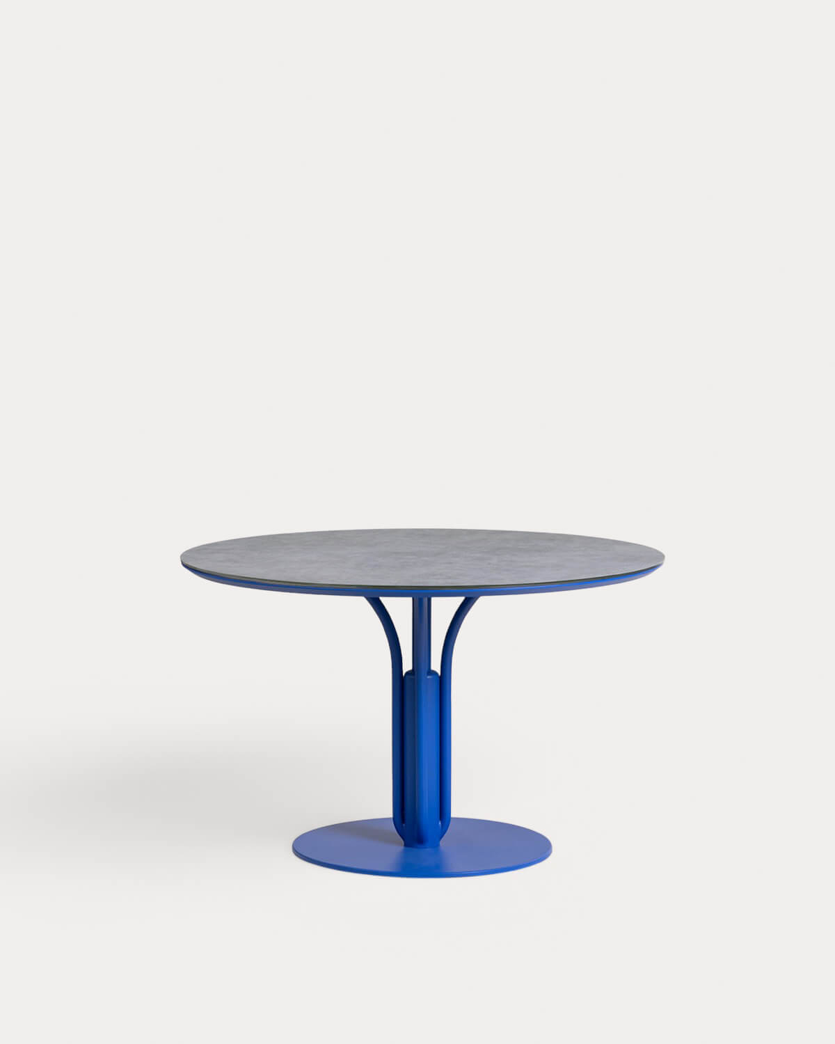 Tavolo da Pranzo Rotondo in Metallo e Vetro Temperato (Ø120 cm) Llibet, immagine della galleria 3