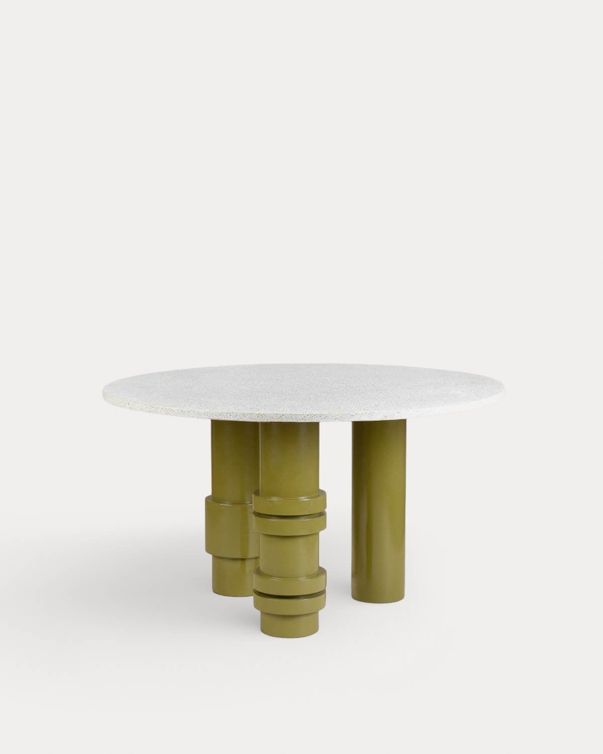 Tavolo da pranzo rotondo Ø140 cm in terrazzo e legno di mango Atenas, immagine della galleria 1