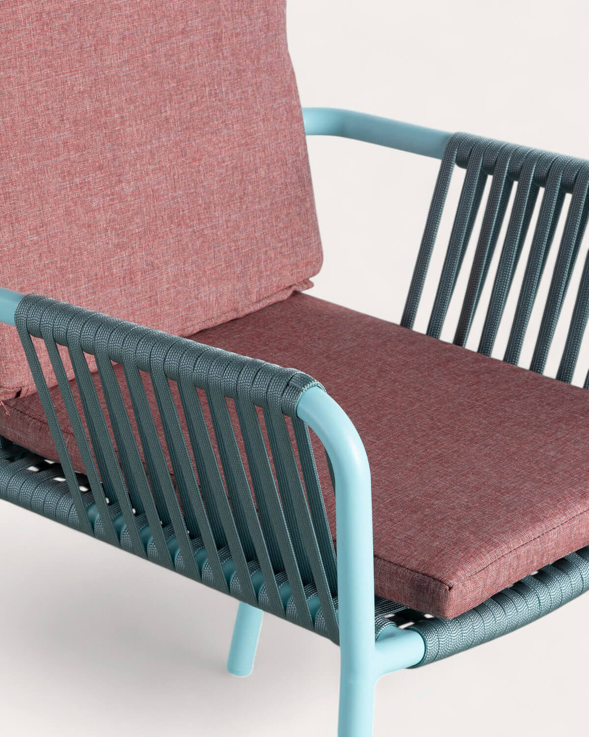 Pack 2 Sdie da Pranzo con Braccioli in Alluminio e Corda Drian, immagine della galleria 6