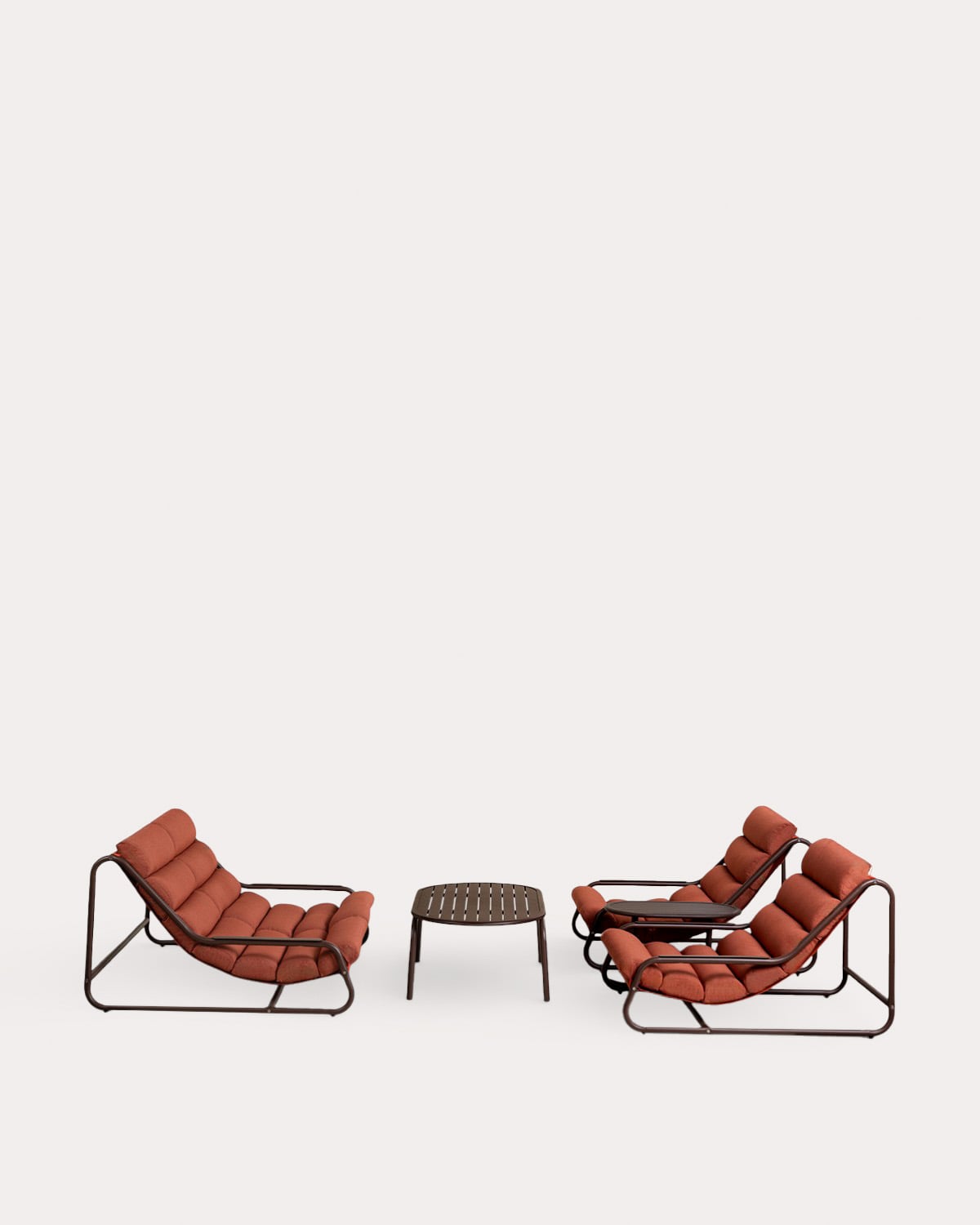 Set da Giardino con Divano a 2 Posti, 2 Poltrone, 1 Tavolino da Caffè e 1 Tavolino Laterale in Metallo e Tessuto Jazmin, immagine della galleria 1