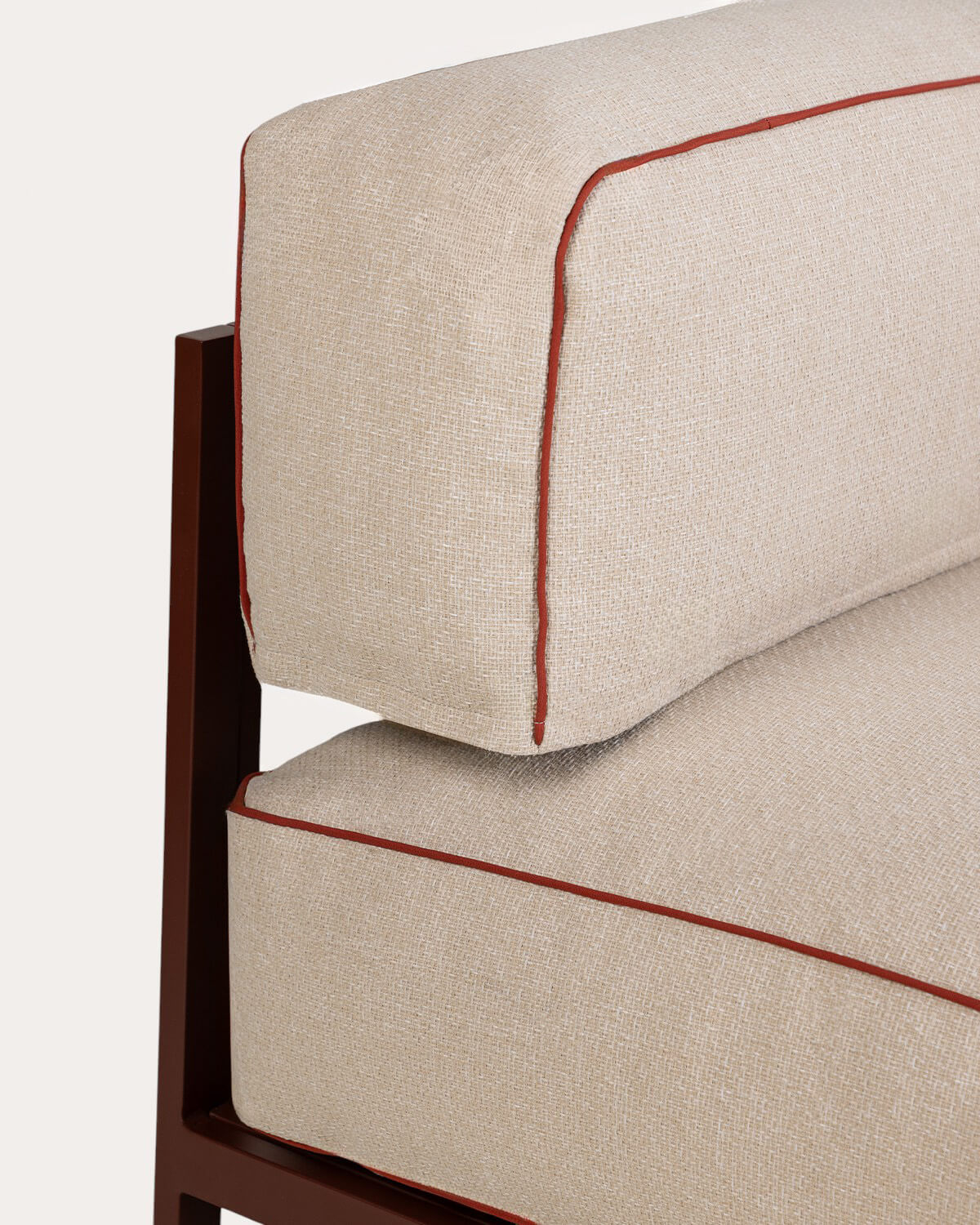 Divano da Giardino Modulare a 2 Pezzi Modulo Angolare con Pouf in Metallo e Tessuto Kristen, immagine della galleria 5