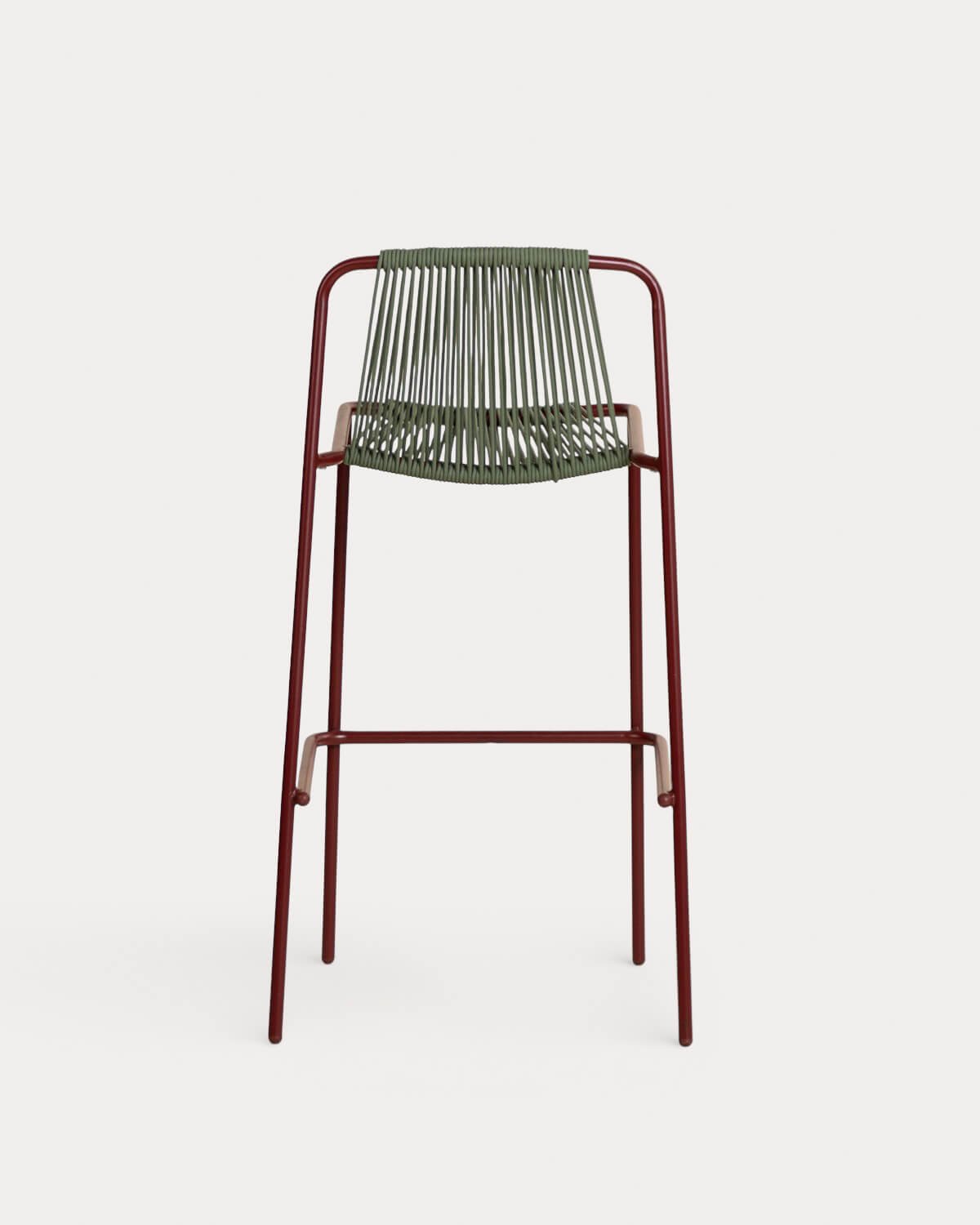 Pack 2 Sgabelli Alti da Esterno in Metallo e Corda (75 cm) Mayailer, immagine della galleria 3