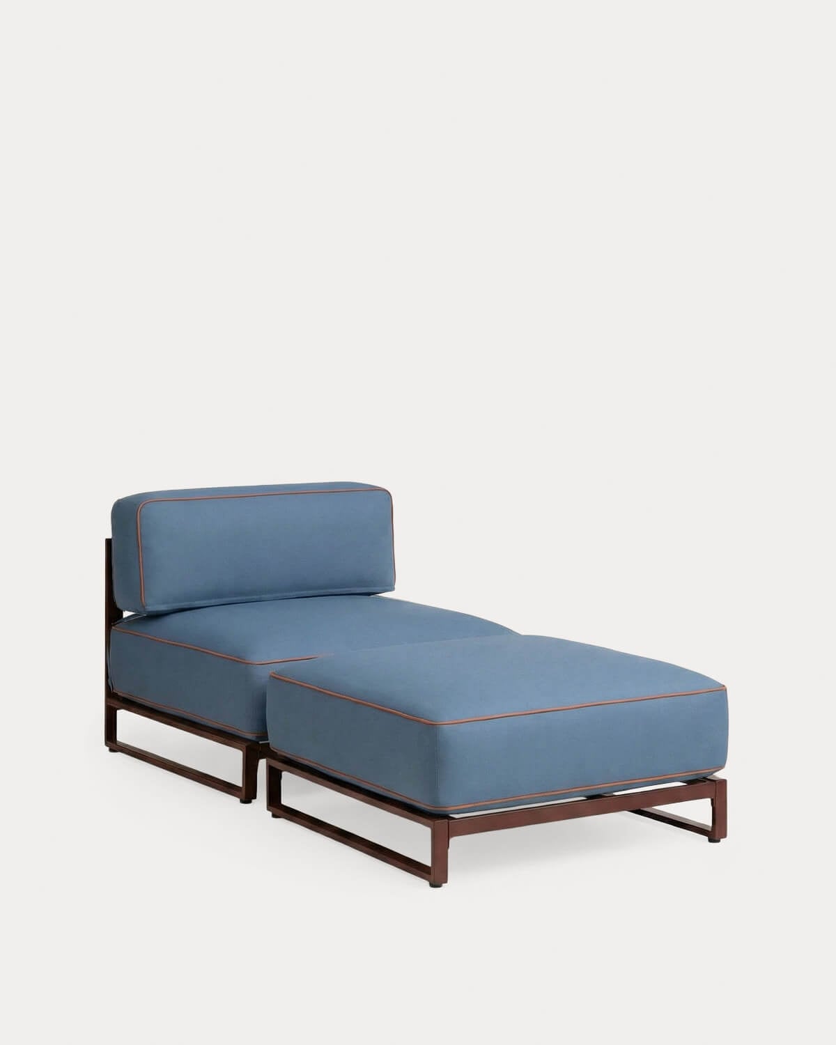 Modulo Centrale con Pouf da Giardino in Metallo e Tessuto Kristen, immagine della galleria 1