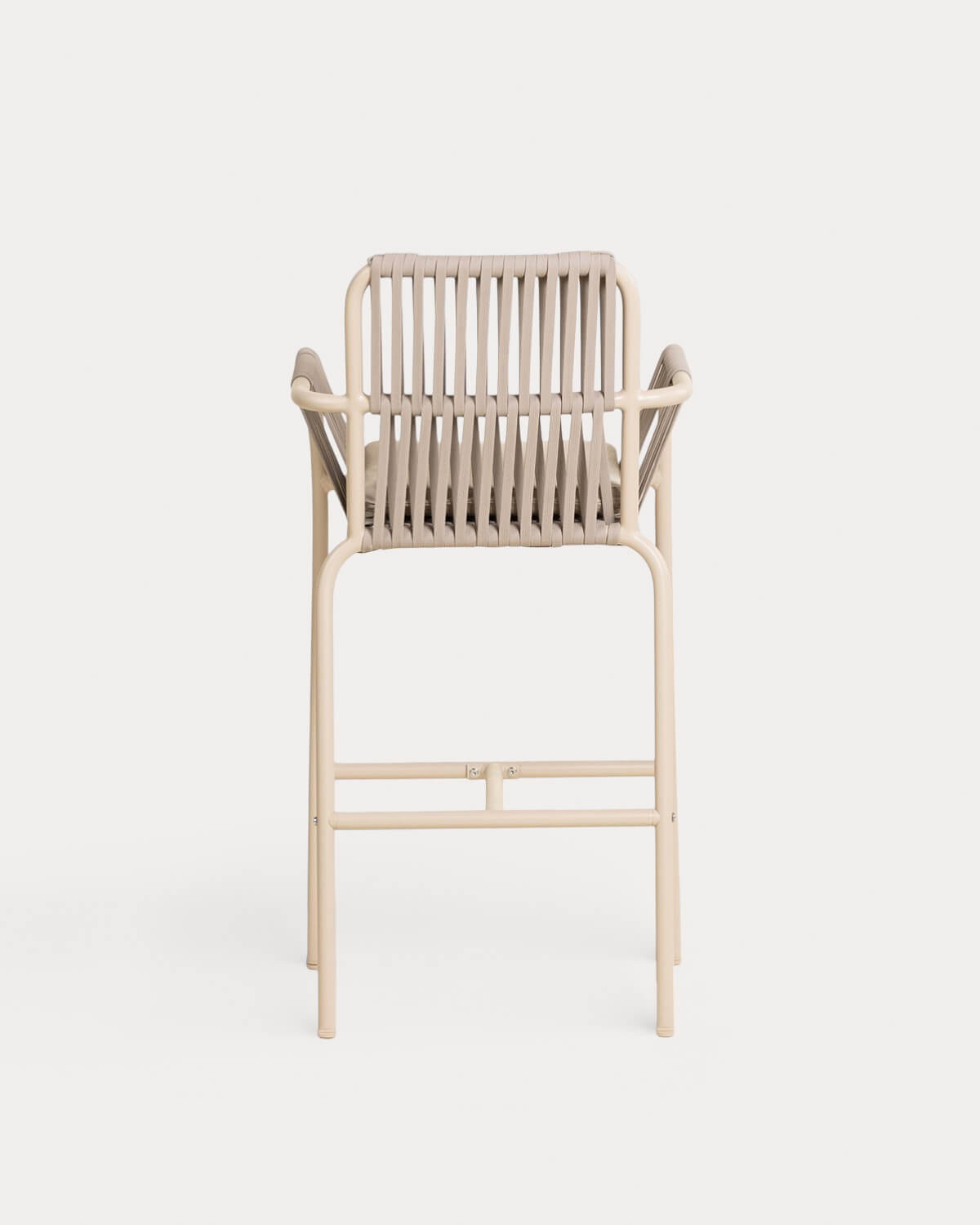 Pack 4 Sgabelli Alti da Esterno in Alluminio e Corda (75 cm) Drian, immagine della galleria 4