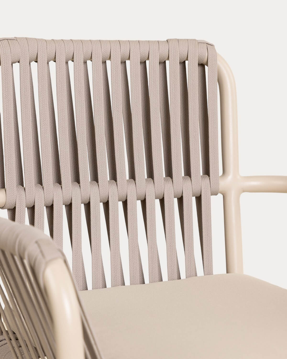 Pack 4 Sgabelli Alti da Esterno in Alluminio e Corda (75 cm) Drian, immagine della galleria 5