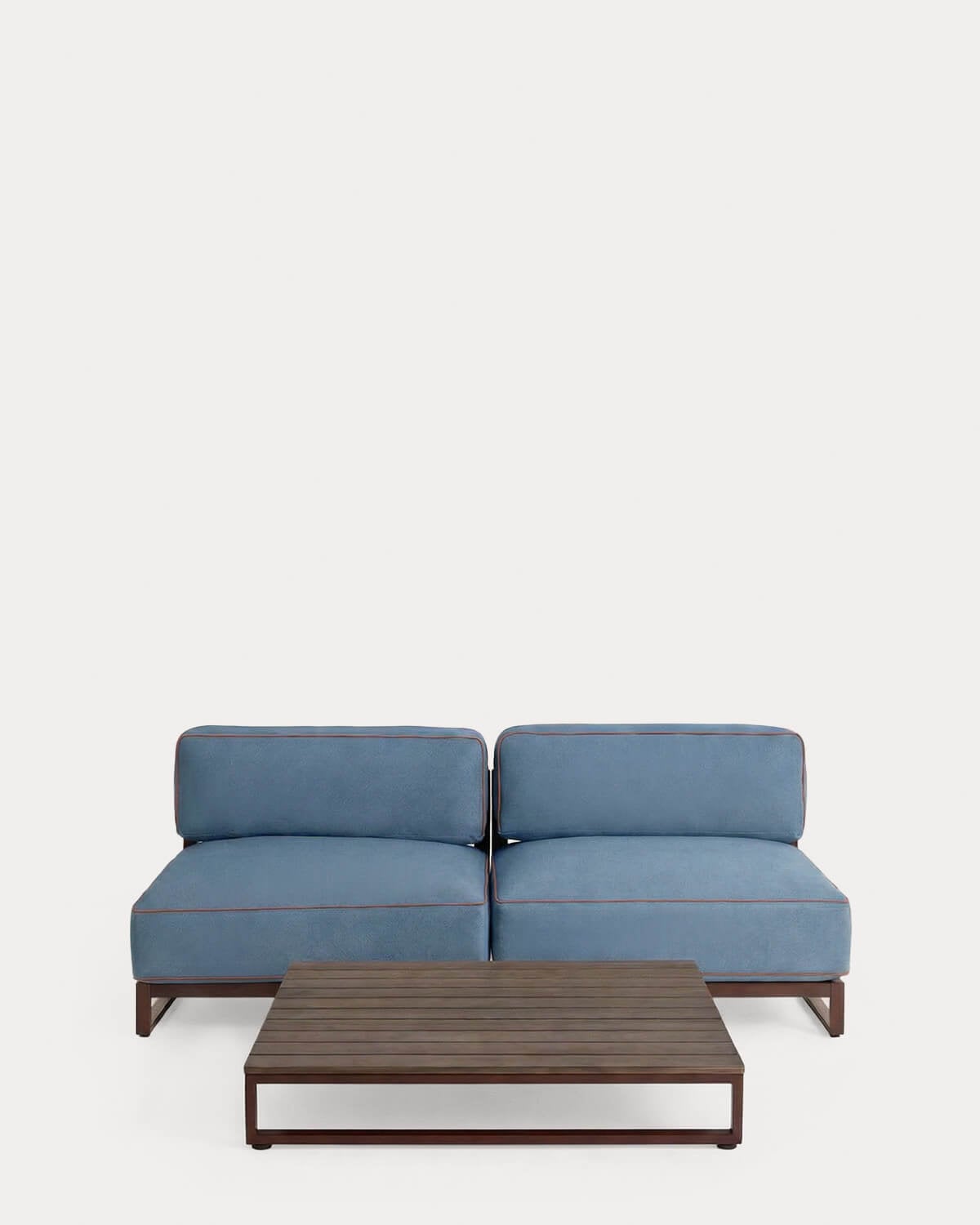 Set da Giardino con 2 Moduli Centrali e Tavolino in Metallo e Tessuto Kristen, immagine della galleria 1