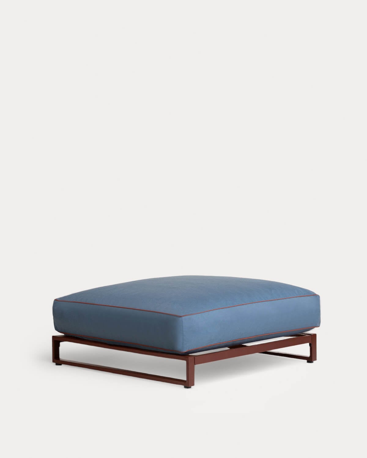 Divano da Giardino Modulare a 3 Pezzi con 2 Moduli Angolari e Modulo Centrale con Pouf in Metallo e Tessuto Kristen, immagine della galleria 6