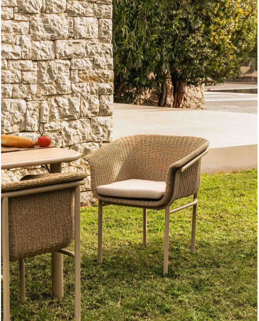 Sedia da Esterno in Metallo e Vimini Caitlyn