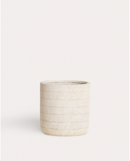 Fioriera Rotonda in Cemento Potos - Bianco Polar