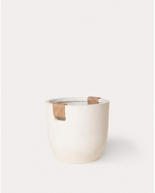 Fioriera Rotonda in Cemento (Ø37 cm) Fitonia - Bianco Polar