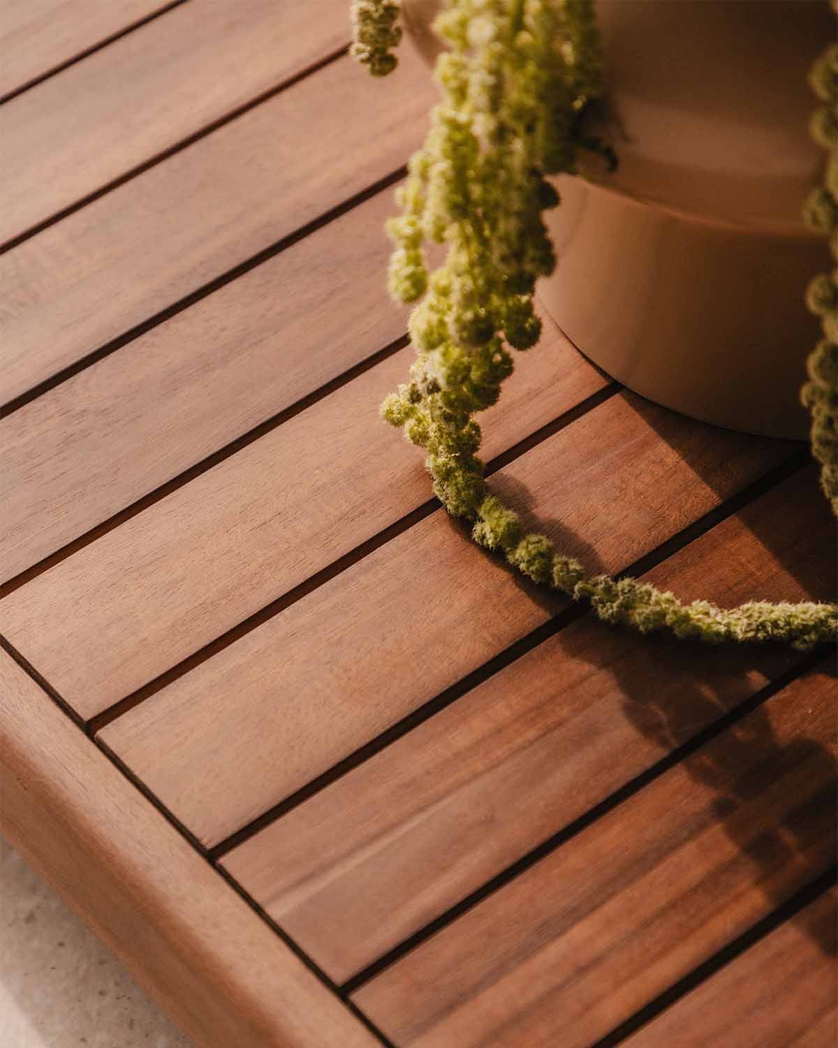 Tavolino da Caffè Rettangolare per Esterni in Legno di Acacia (150x70 cm) Redik, immagine della galleria 3