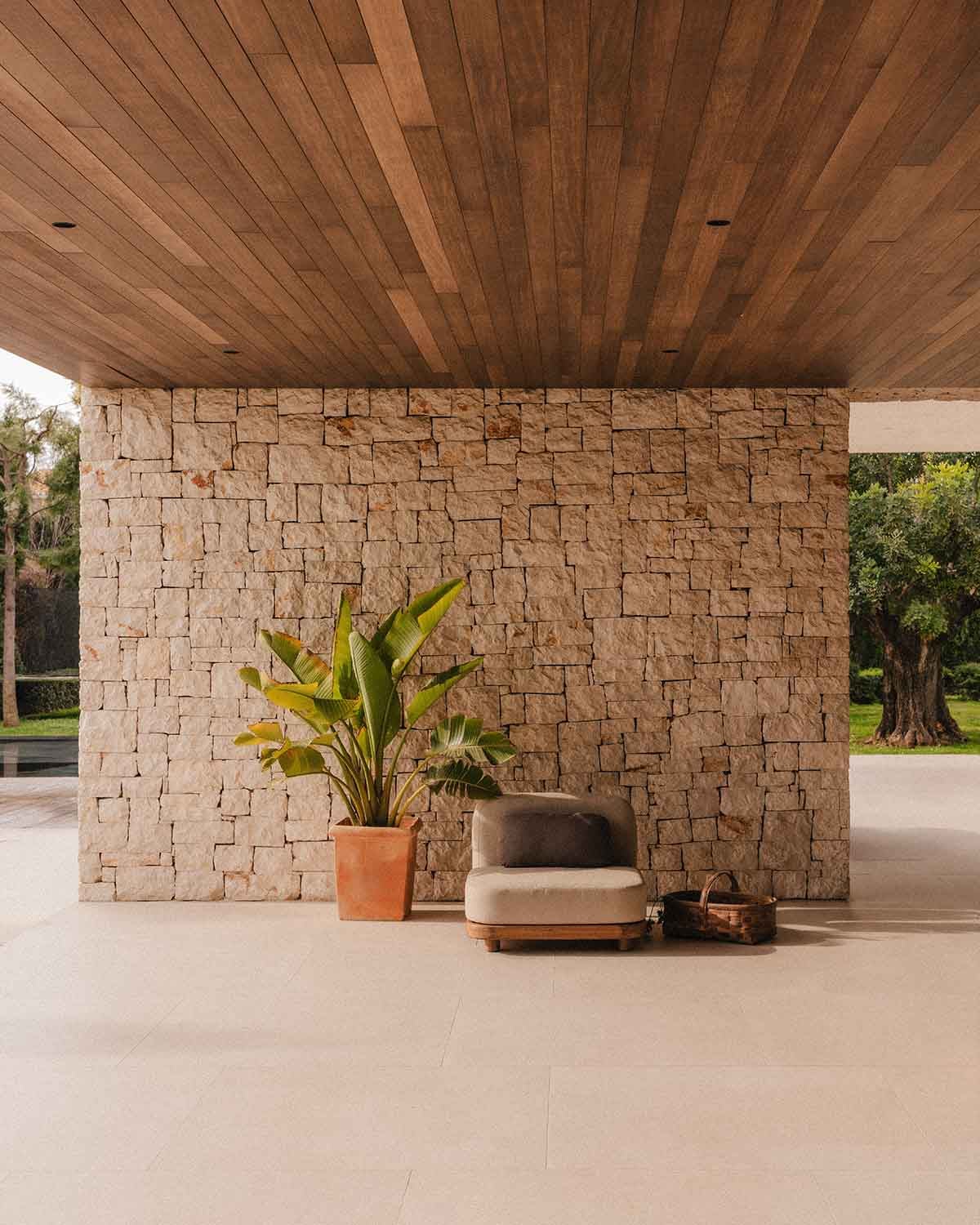 Modulo Centro Giardino in Legno di Acacia e Tessuto per Divano Modulare Redik, immagine della galleria 2