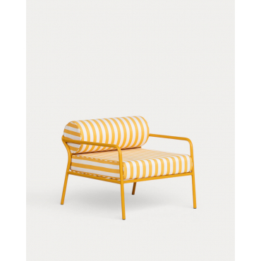 Pack 2 Poltrone da Giardino in Metallo e Tessuto Mitha Giallo Mango - The Masie