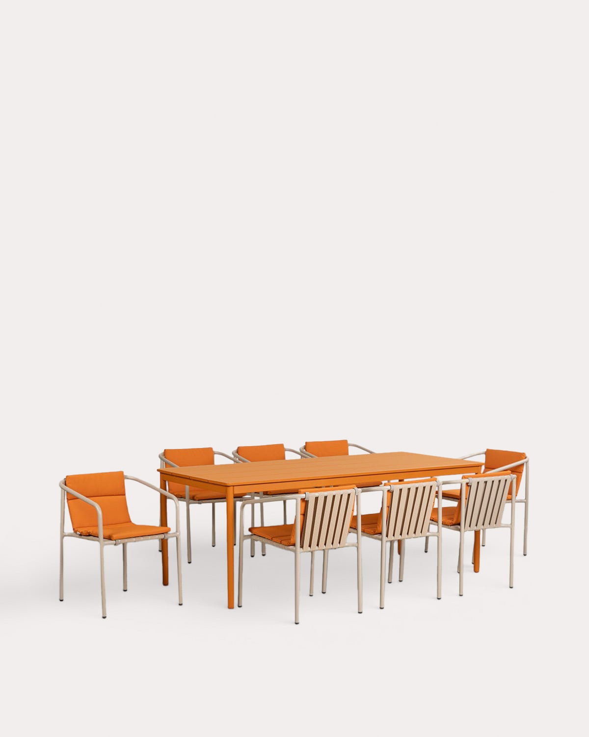 Set Tavolo Rettangolare Dessie (200x90 cm) e 8 Sedie in Metallo per Esterni Vinke, immagine della galleria 1