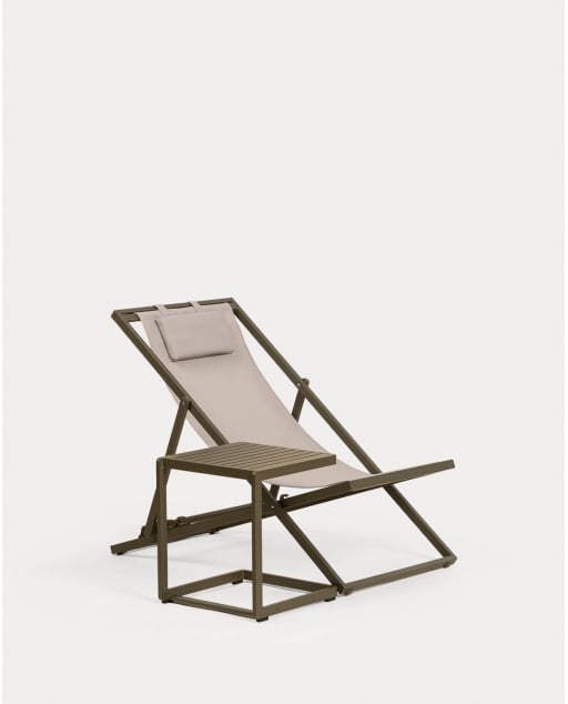 Set di Amaca Reclinabile Rilas e Tavolino Laterale in Alluminio (40x40 cm) Kreta