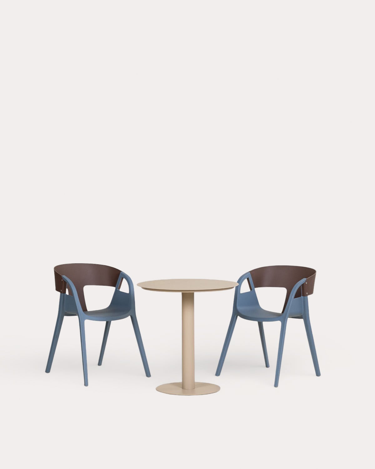 Set Tavolo Rotondo in Metallo (Ø70 cm) Banon e 2 Sedie in Polipropilene Barrax da Esterno, immagine della galleria 1