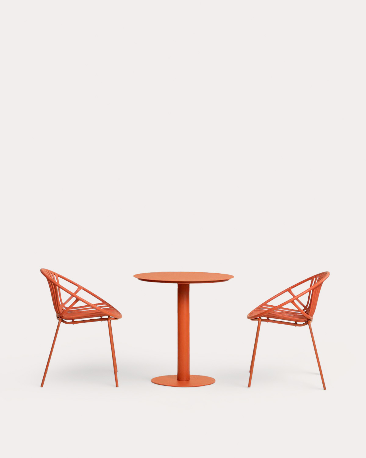 Set Tavolo Rotondo in Metallo Banon (Ø70 cm) e 2 Sedie da Esterno Anier in Polipropilene, immagine della galleria 2