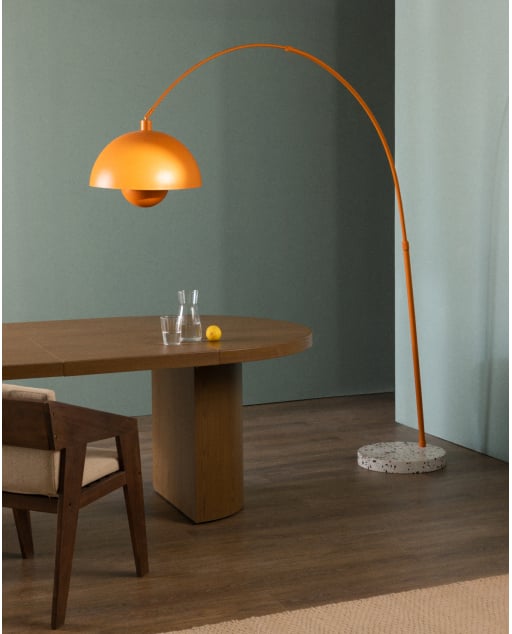 Lampada da Terra in Metallo e Marmo Gasperi