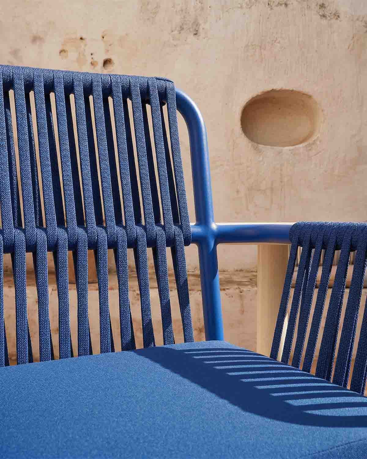 Pack 2 Sgabelli Alti da Esterno in Alluminio e Corda (75 cm) Drian, immagine della galleria 3