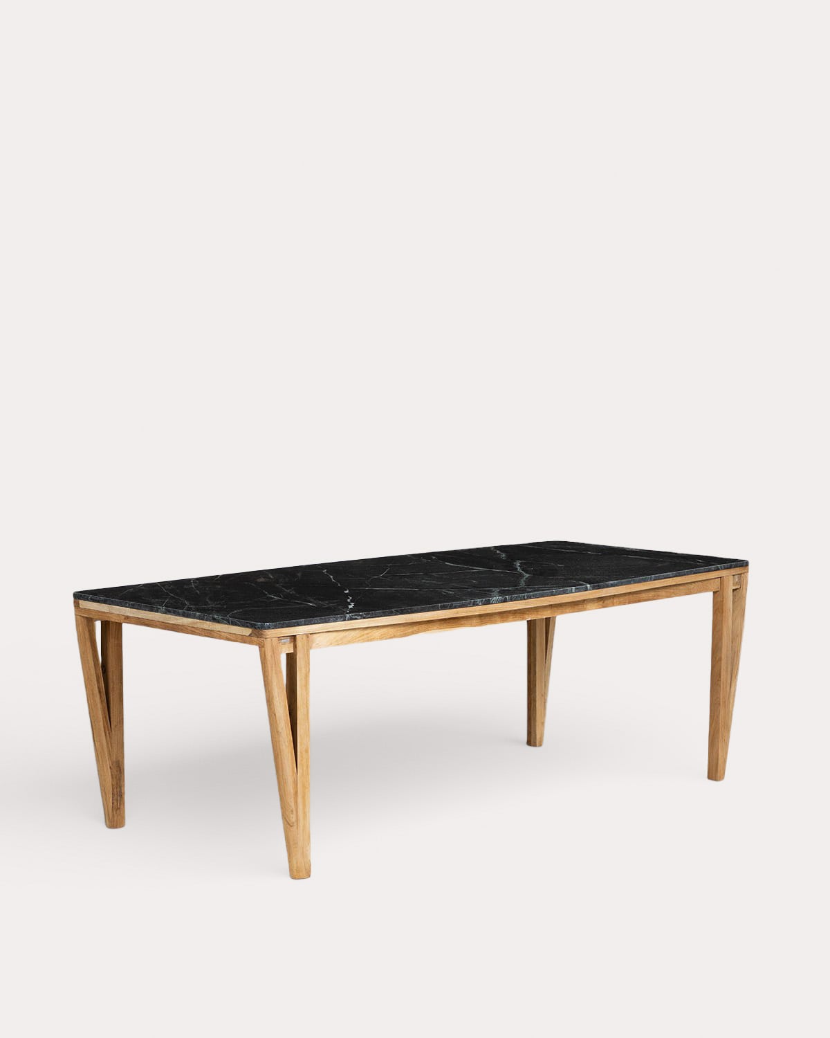 Tavolo da Esterno Rettangolare in Marmo e Legno di Acacia (220x100 cm) Mundy, immagine della galleria 1