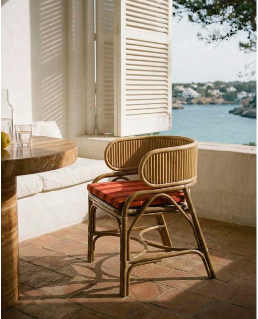 Sedia da Esterno in Rattan Naturale Dozza