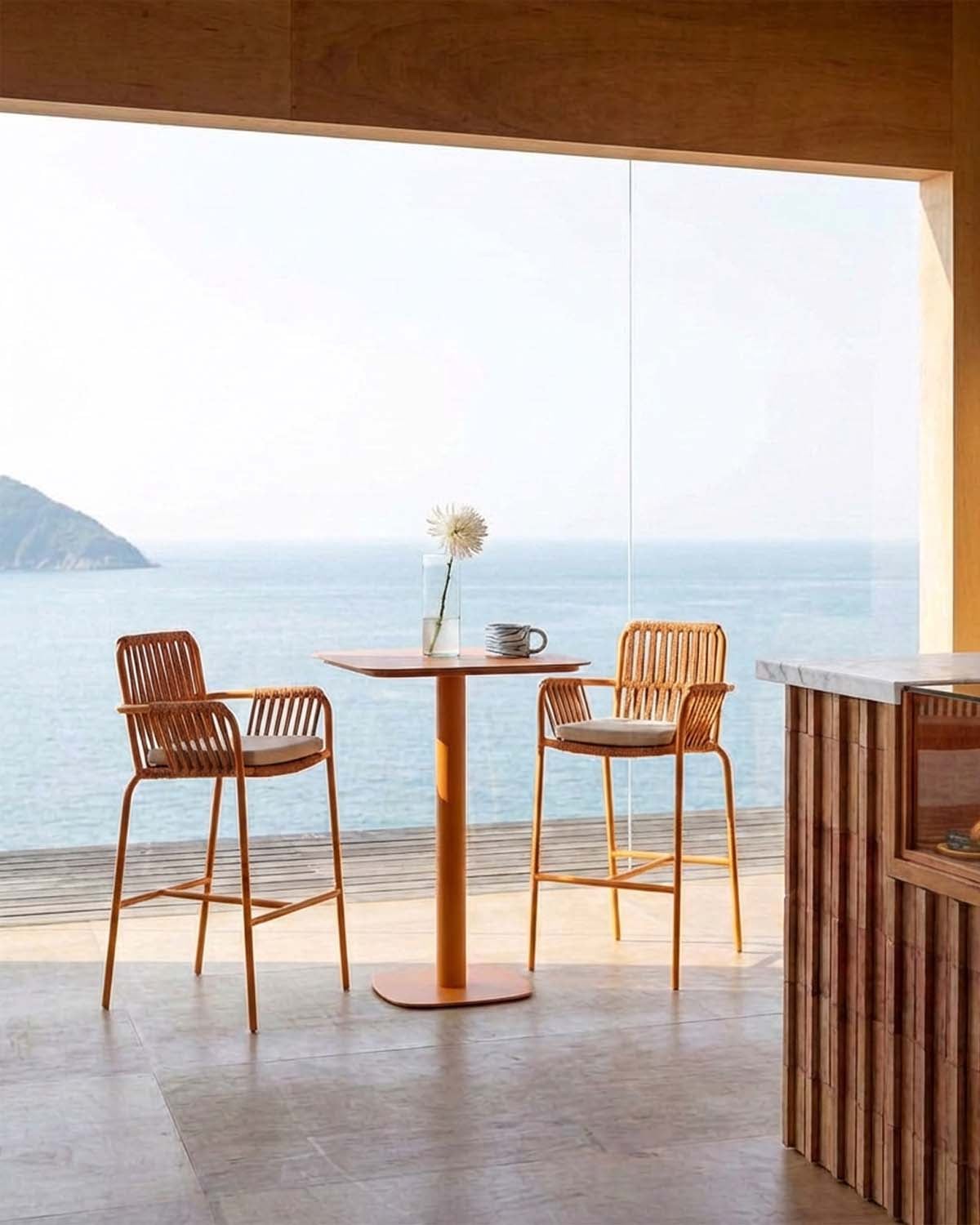 Sgabello Alto in Metallo e Corda (75 cm) Drian, immagine della galleria 2