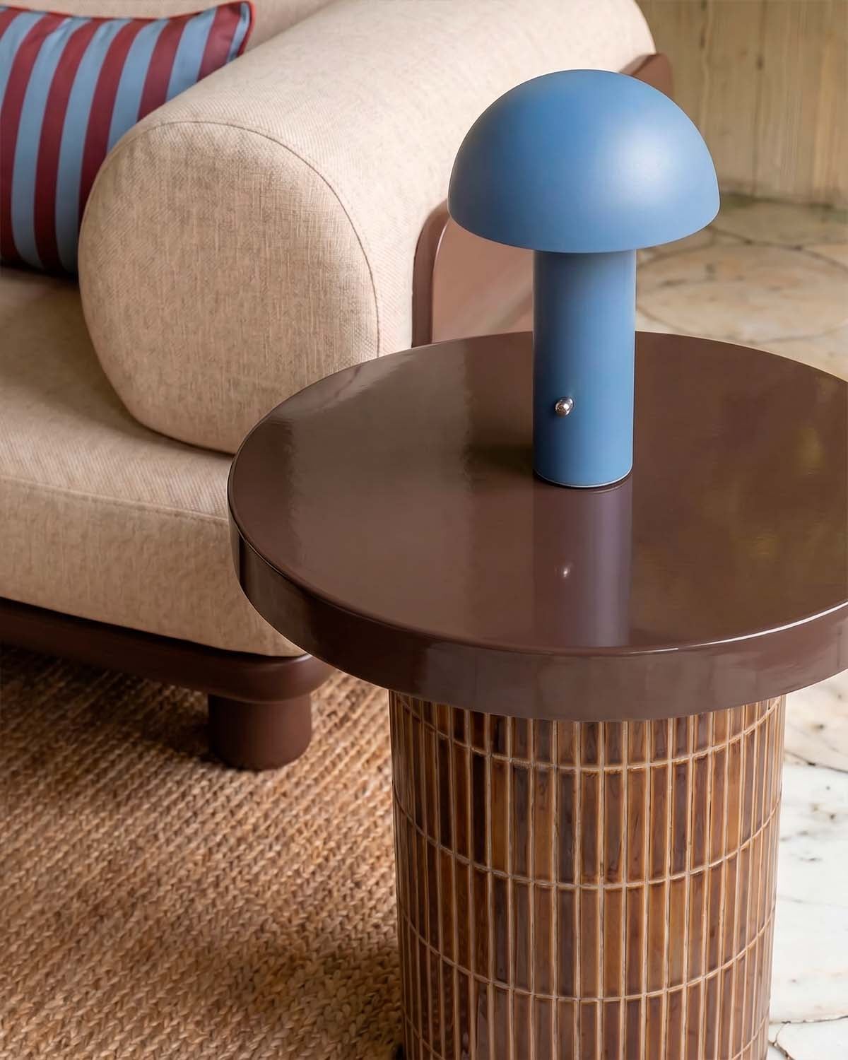 Tavolino Rotondo da Esterno in Cemento (Ø45 cm) Banus, immagine della galleria 3