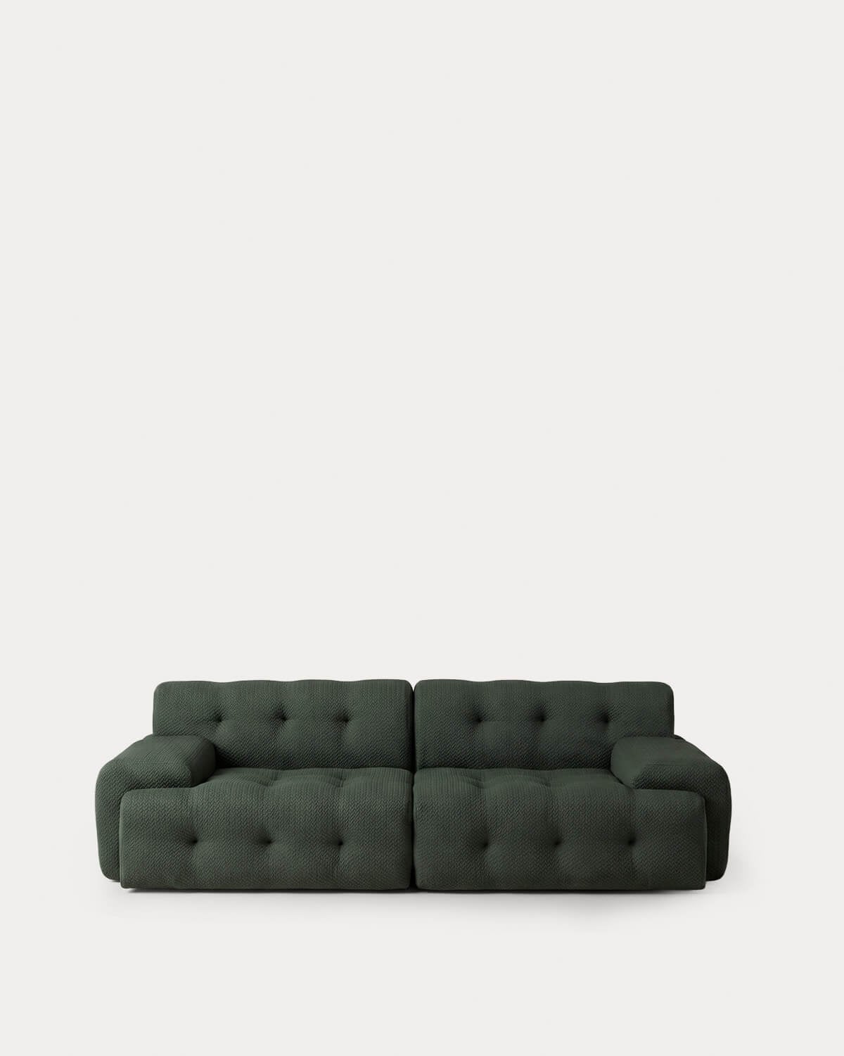 Divano ModulareSottovuoto 2 Pezzi Modulo Angolare e Modulo Centrale con Modulo Pouf in Tessuto Nahual