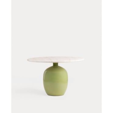 Tavolo da Pranzo Rotondo in Cemento Uxue Verde Olive & Ø120 cm - The Masie