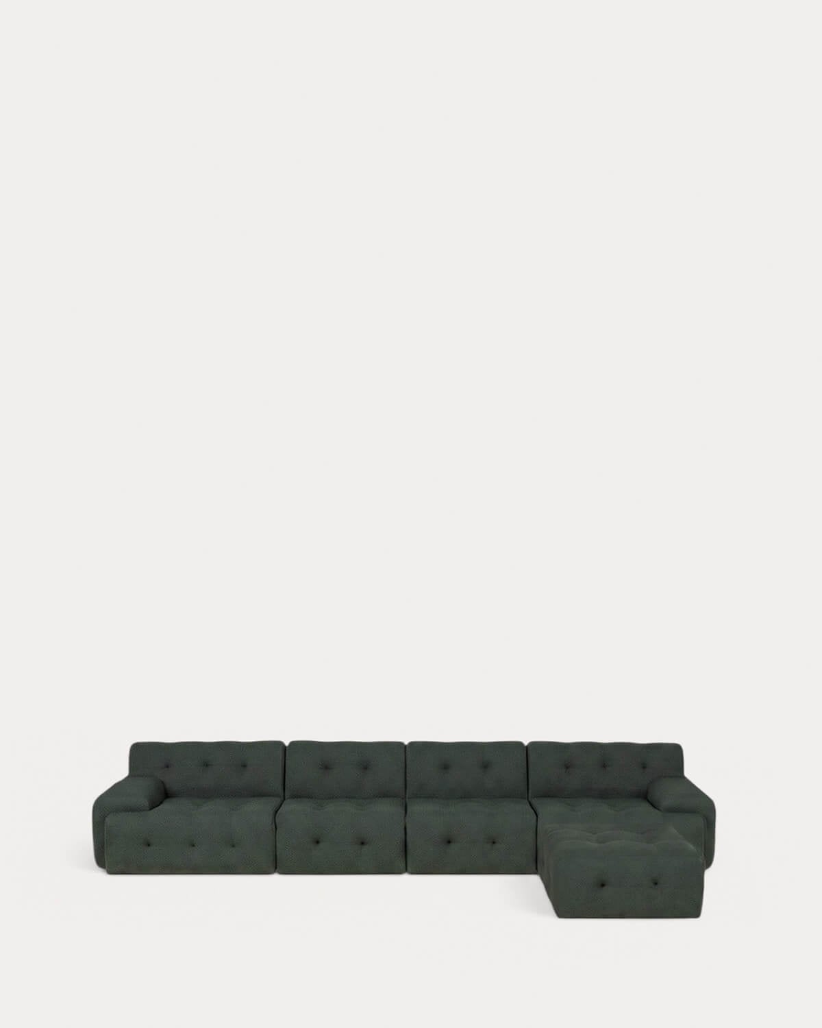 Divano Modulare Sottovuoto a 4 pezzi con 2 Moduli Angolari, 2 Moduli Centrali e Pouf in Tessuto Nahual, immagine della galleria 1