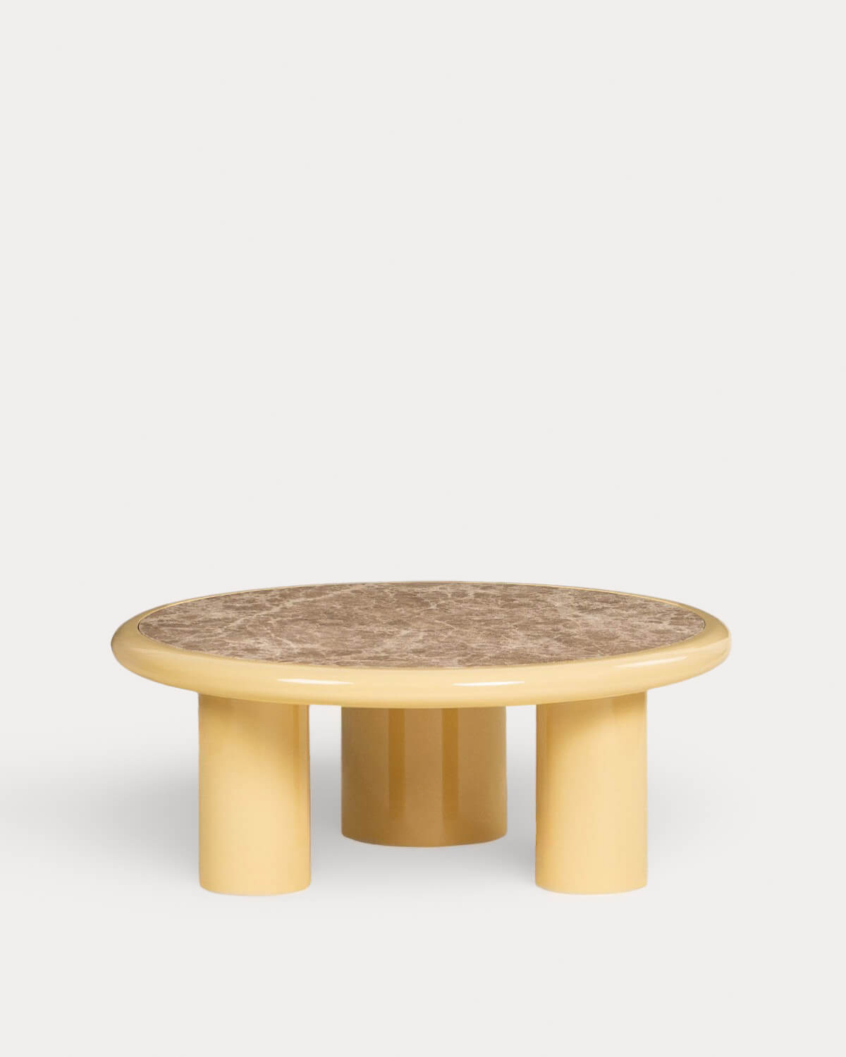 Tavolino Rotondo in Marmo e Legno (Ø90 cm) Hellie, immagine della galleria 5