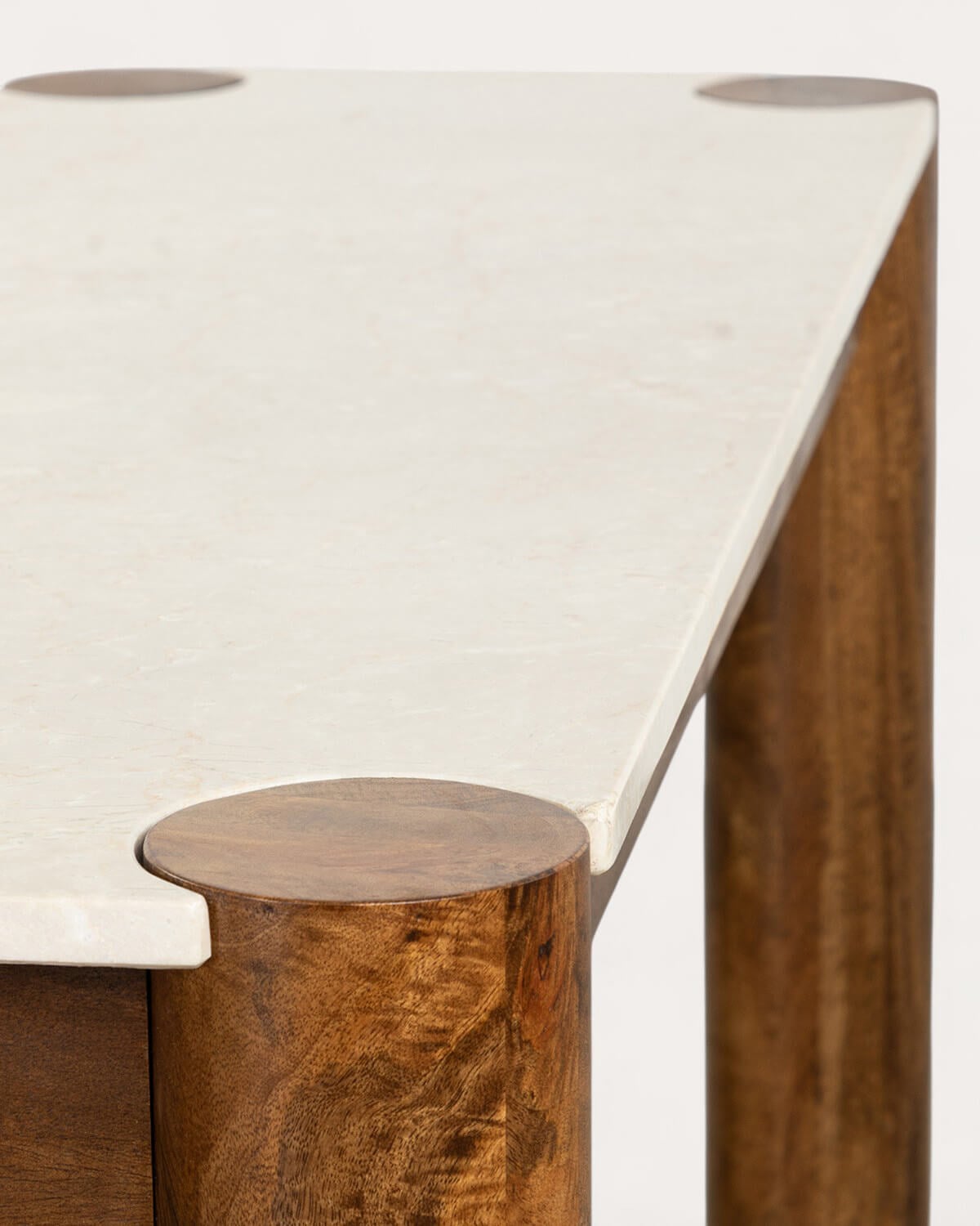 Consolle in Marmo Botticino e Legno di Mango (120x40 cm) Dublin, immagine della galleria 6