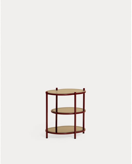 Pack 2 Comodini in Metallo e Vetro Temperato (50x50 cm) Yerry