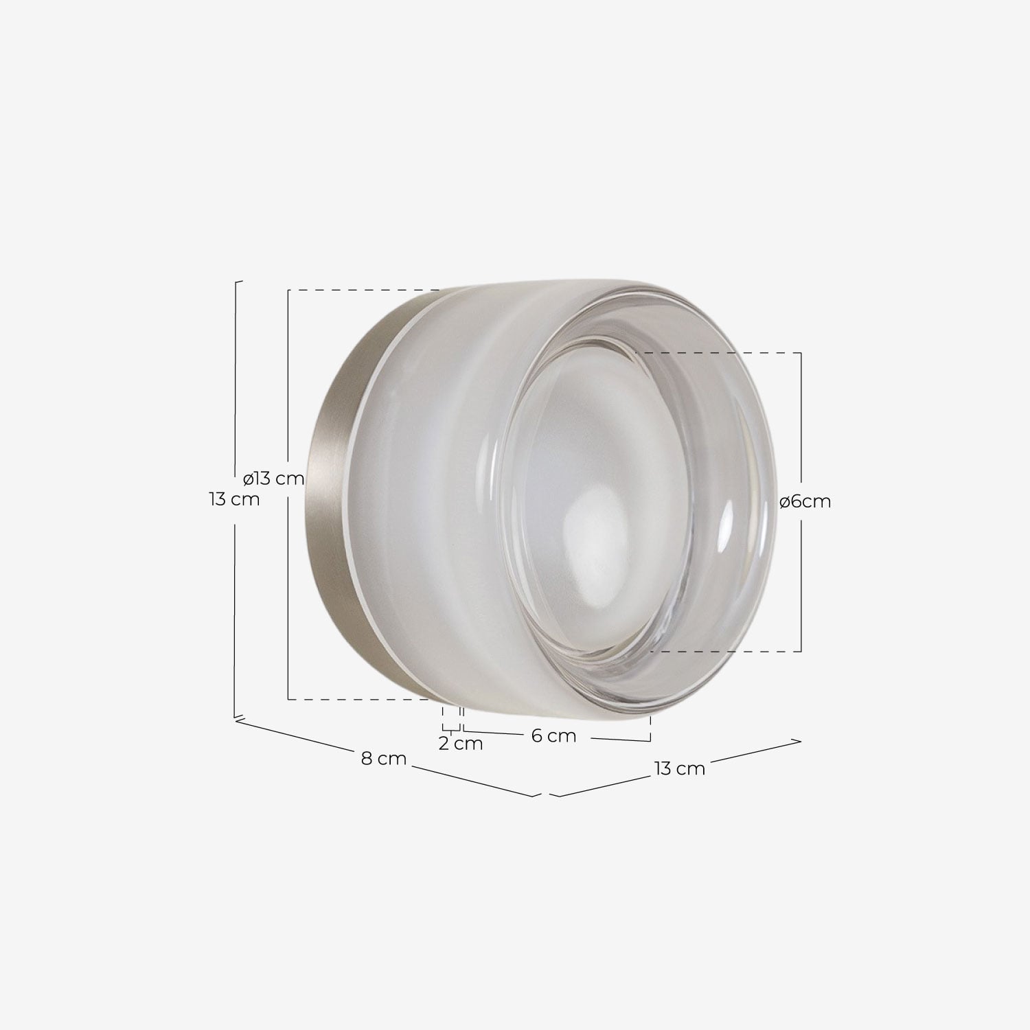 Applique da Parete in Vetro a LED Yasu, Misure