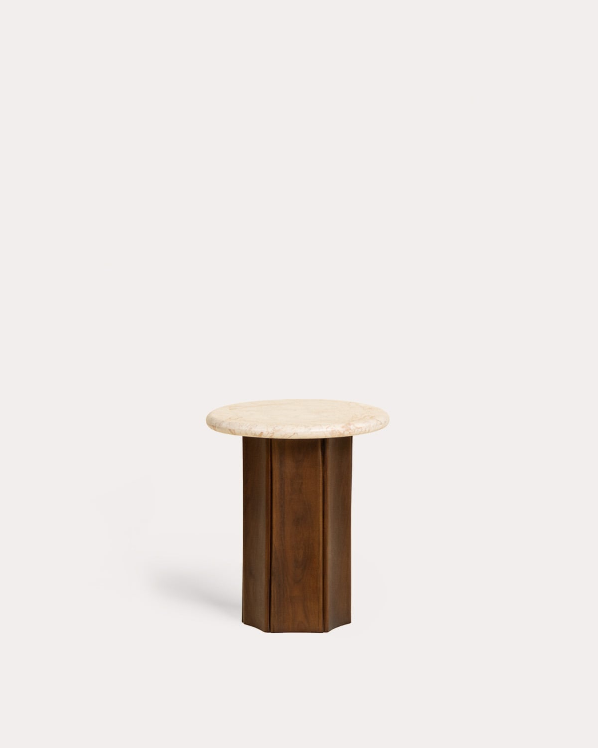 Tavolino Rotondo in Marmo e Legno di Mango (Ø43 cm) Xanthe, immagine della galleria 1
