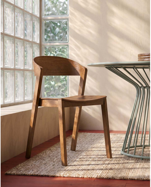 Sedia da pranzo in legno di rovere Laly